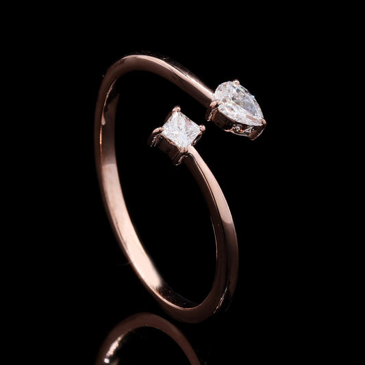 Pear & Princess Cut Open Diamond Ring By Anirudh Jewels