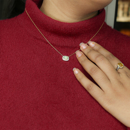 Yellow Gold Opal and Diamond Halo Pendant with Chain