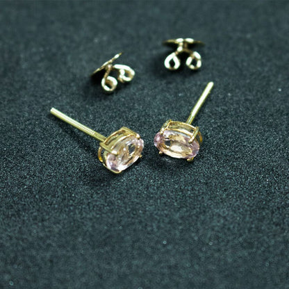 Yellow Gold Bezel-Set Tourmaline Stud Earrings