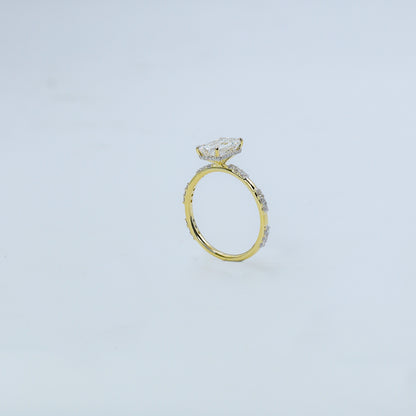 Yellow Gold Emerald-Cut Diamond Solitaire Ring