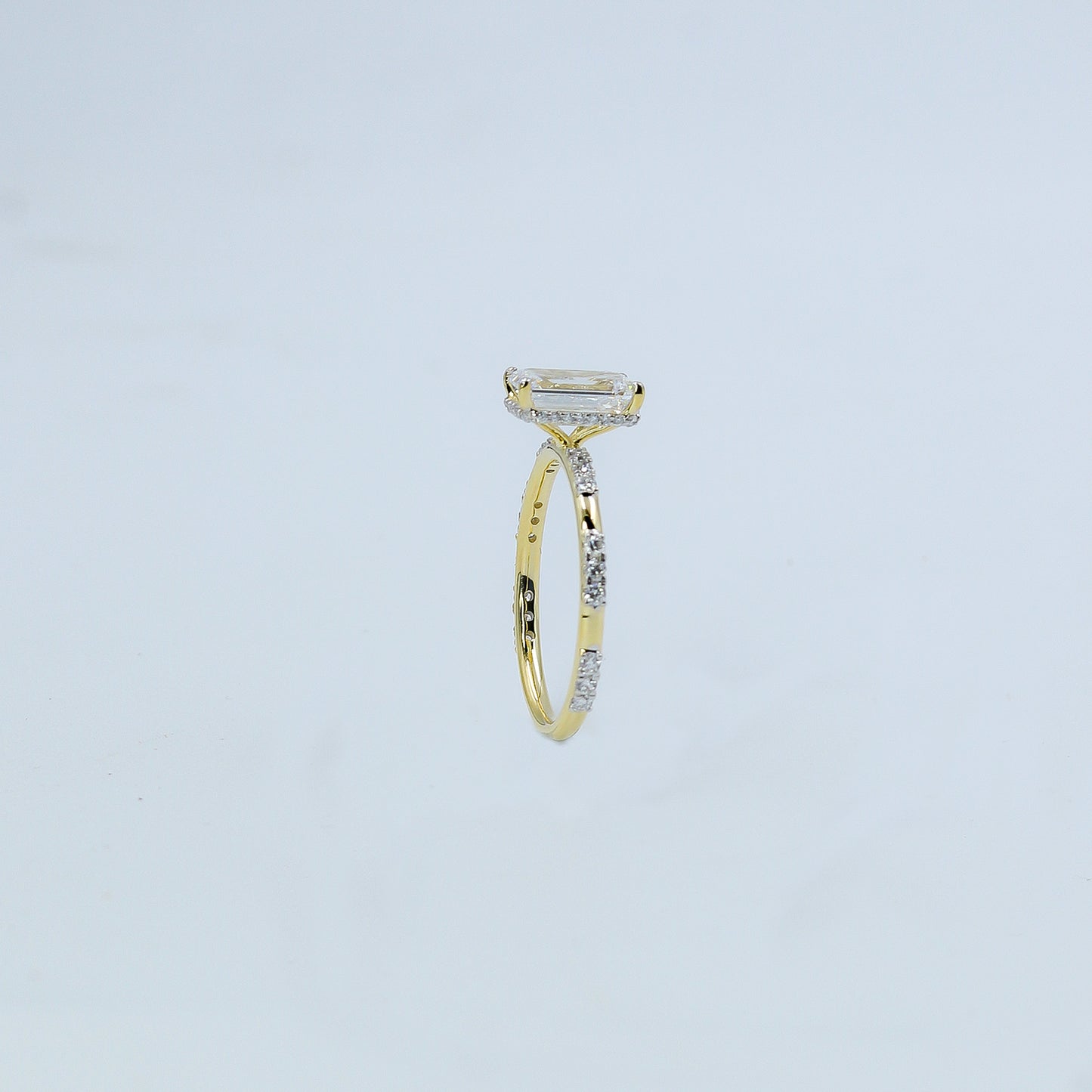 Yellow Gold Emerald-Cut Diamond Solitaire Ring