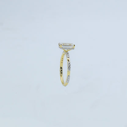 Yellow Gold Emerald-Cut Diamond Solitaire Ring