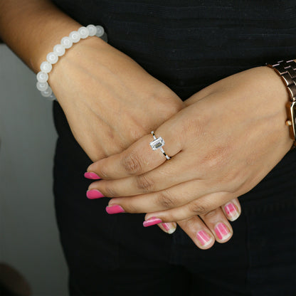 Yellow Gold Emerald-Cut Diamond Solitaire Ring