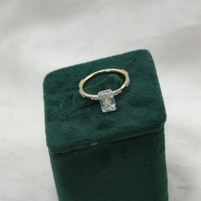 Yellow Gold Emerald-Cut Diamond Solitaire Ring
