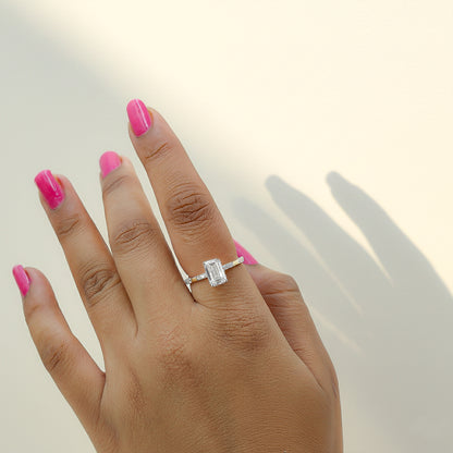 Yellow Gold Emerald-Cut Diamond Solitaire Ring