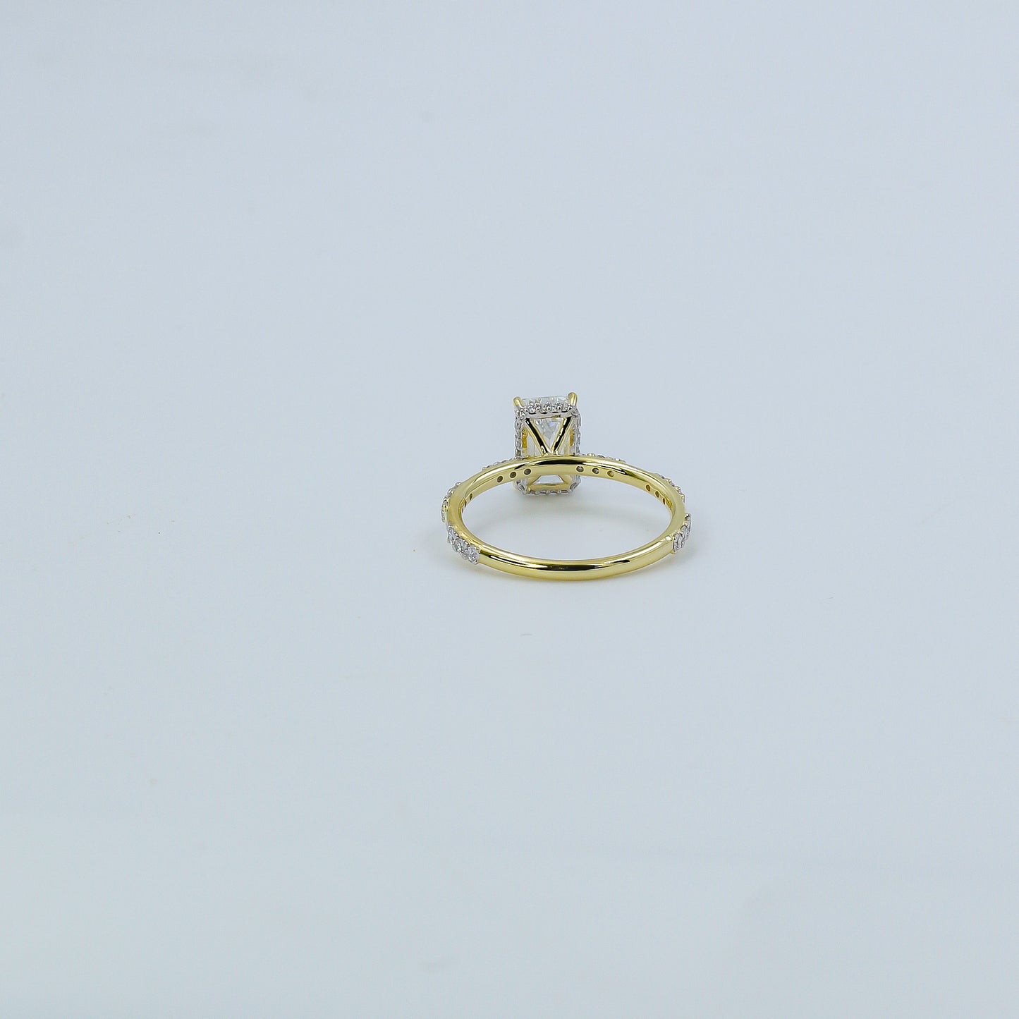 Yellow Gold Emerald-Cut Diamond Solitaire Ring