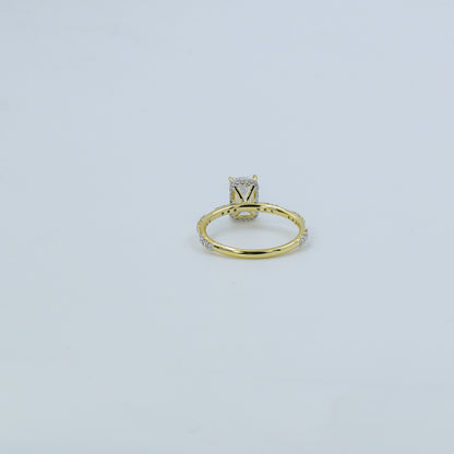 Yellow Gold Emerald-Cut Diamond Solitaire Ring