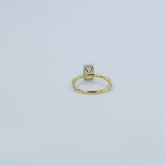 Yellow Gold Emerald-Cut Diamond Solitaire Ring