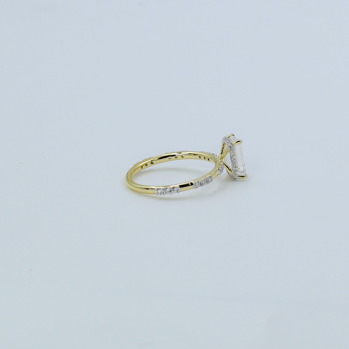 Yellow Gold Emerald-Cut Diamond Solitaire Ring