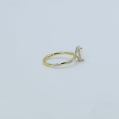 Yellow Gold Emerald-Cut Diamond Solitaire Ring