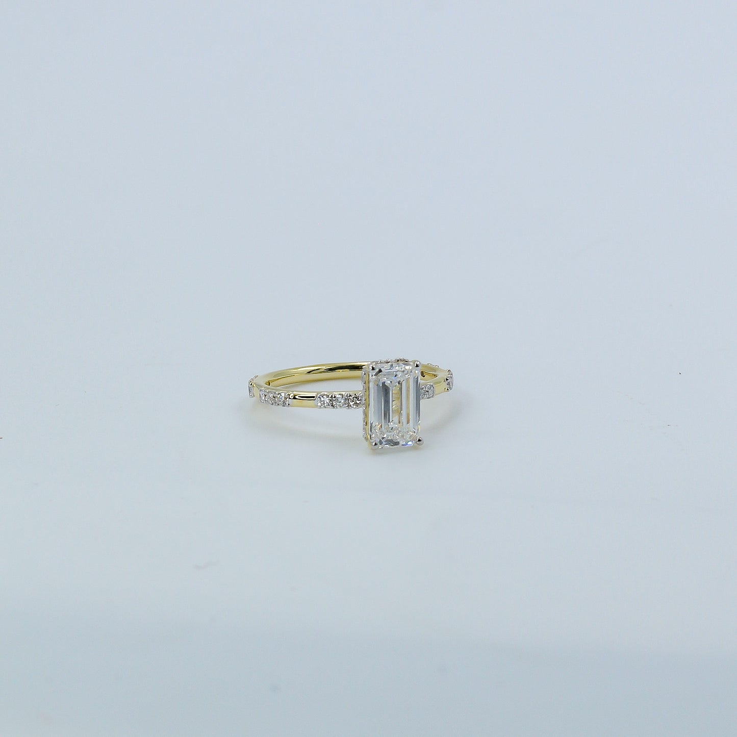 Yellow Gold Emerald-Cut Diamond Solitaire Ring