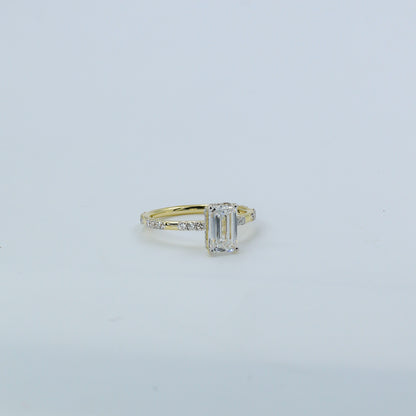 Yellow Gold Emerald-Cut Diamond Solitaire Ring