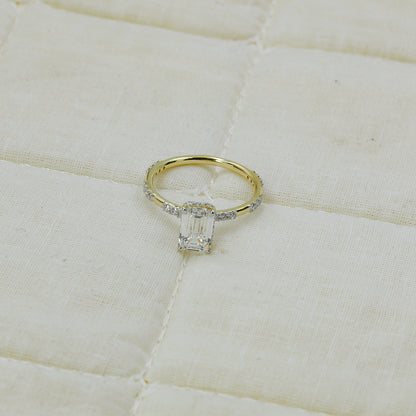 Yellow Gold Emerald-Cut Diamond Solitaire Ring