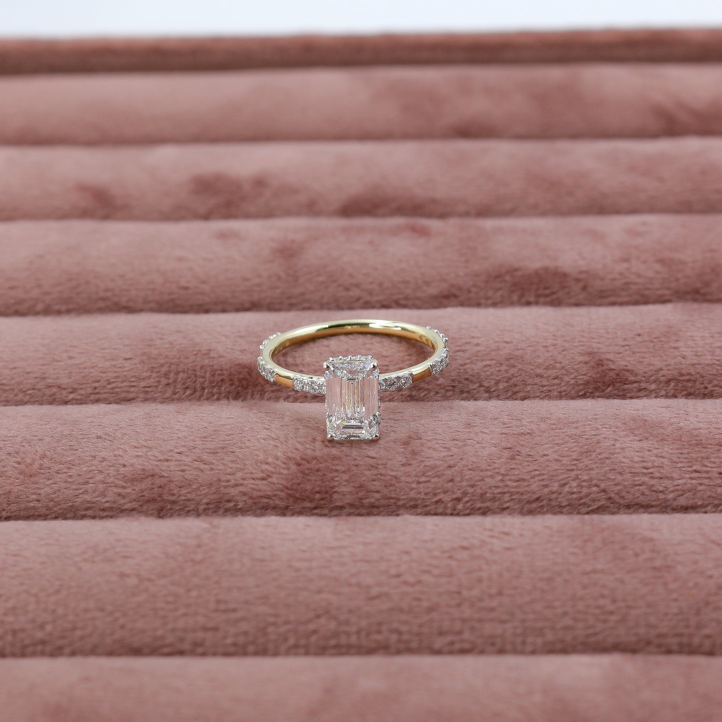 Yellow Gold Emerald-Cut Diamond Solitaire Ring