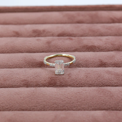 Yellow Gold Emerald-Cut Diamond Solitaire Ring