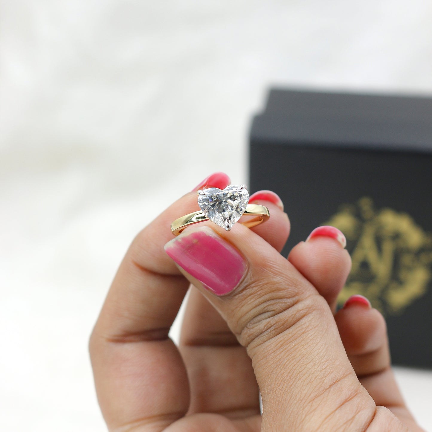 White Gold Pear-Cut Diamond Solitaire Ring