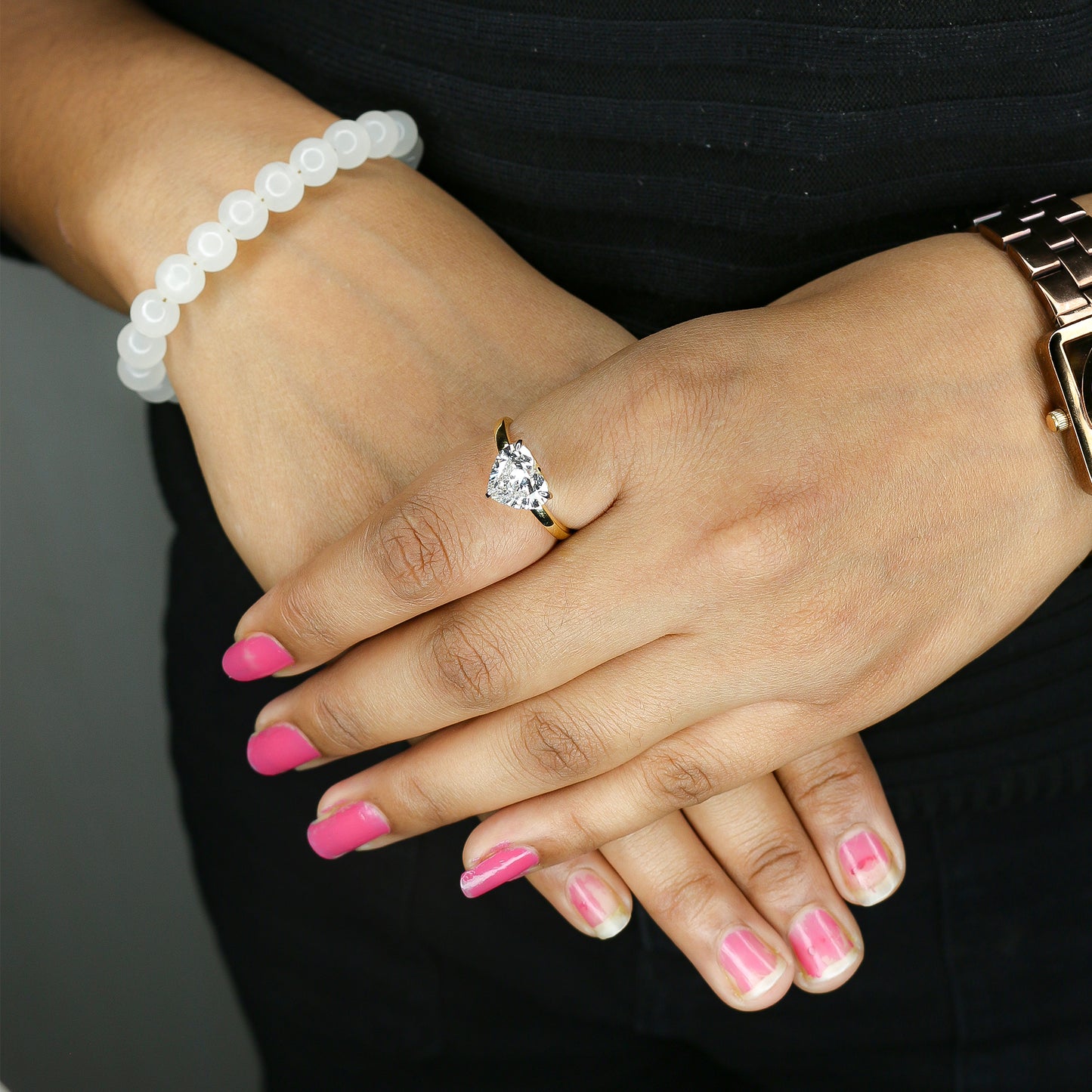 White Gold Pear-Cut Diamond Solitaire Ring