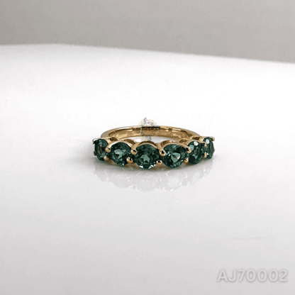 Verdant Shine Half Eternity Ring By Anirudh Jewels