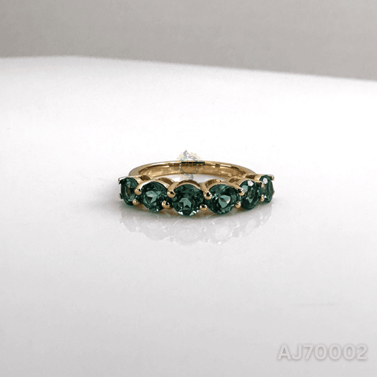 Verdant Shine Half Eternity Ring By Anirudh Jewels