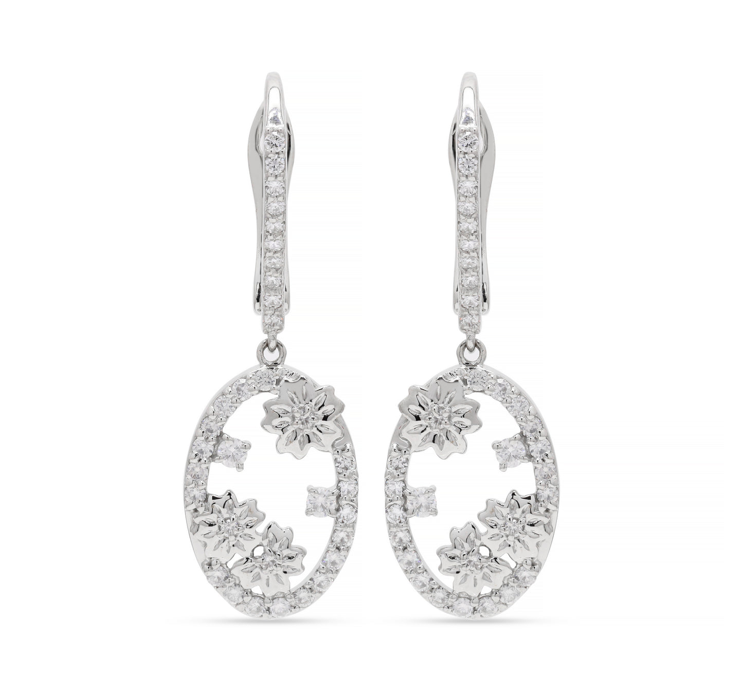 Dainty Diamond Dangle Drop Earrings 14k Gold