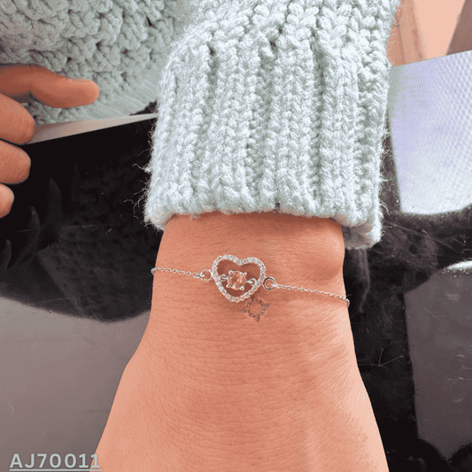 Pink Heart Spark Bracelet by Anirudh Jewels