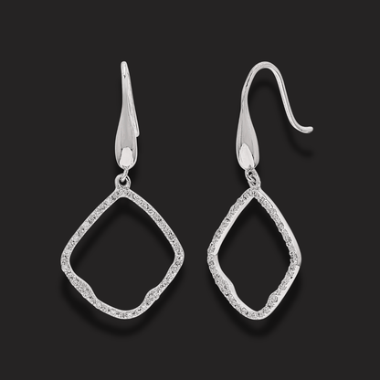 Petite Wave Diamond Drop Earrings by Anirudh Jewels