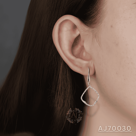 Petite Wave Diamond Drop Earrings by Anirudh Jewels