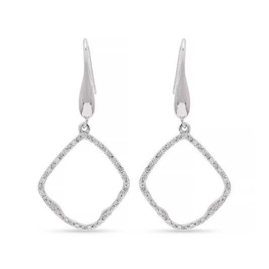 Petite Wave Diamond Drop Earrings by Anirudh Jewels