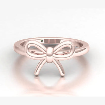 Minimalist Golden Bow Ring By Anirudh Jewels