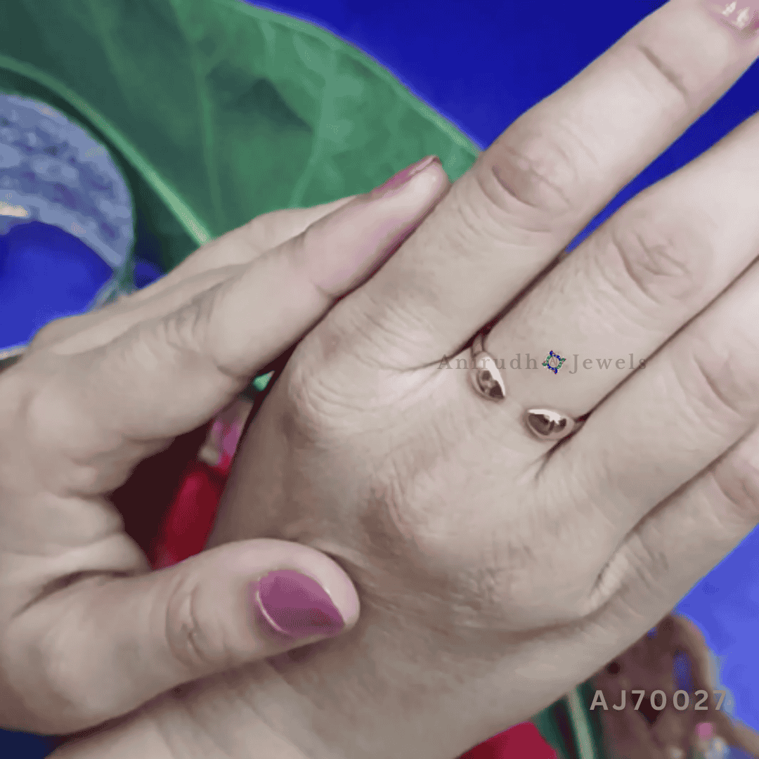 Golden Dew Adjustable Ring By Anirudh Jewels