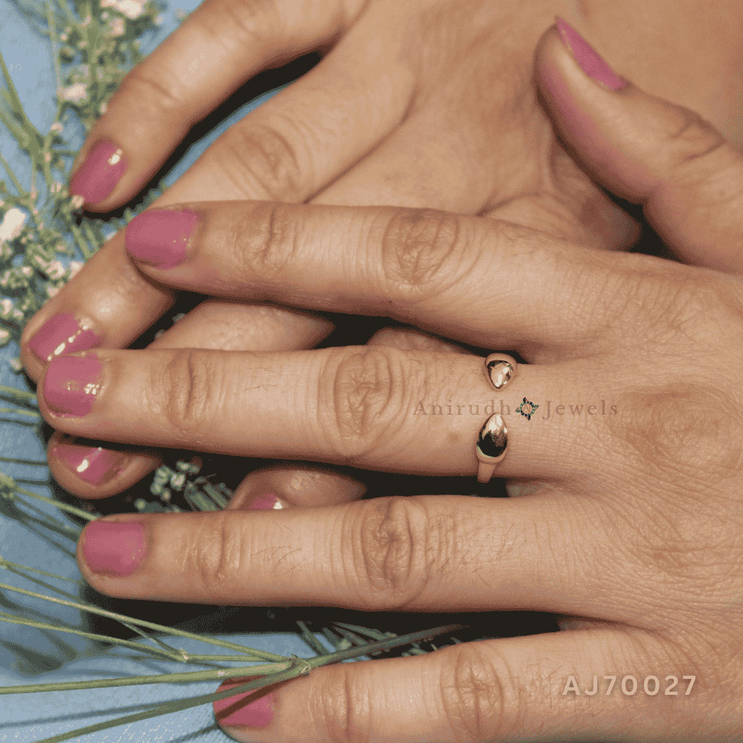 Golden Dew Adjustable Ring By Anirudh Jewels