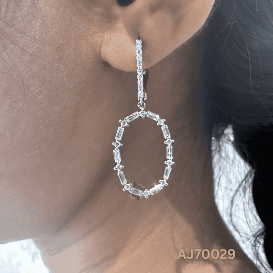 Oval Radiance Baguette Earrings By Anirudh Jewels