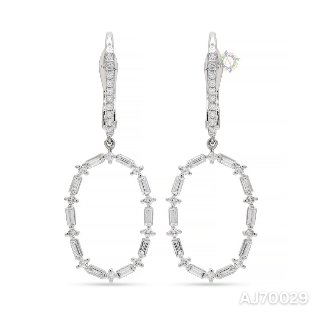 Oval Radiance Baguette Earrings By Anirudh Jewels