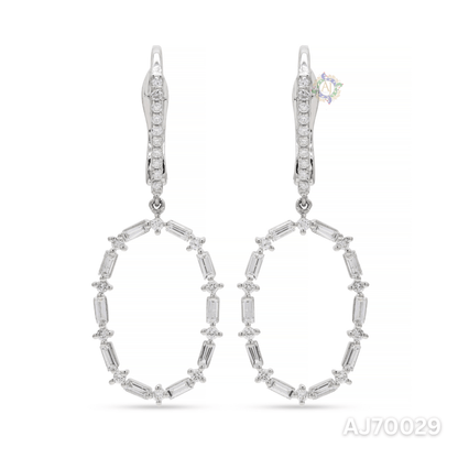 Oval Radiance Baguette Earrings By Anirudh Jewels