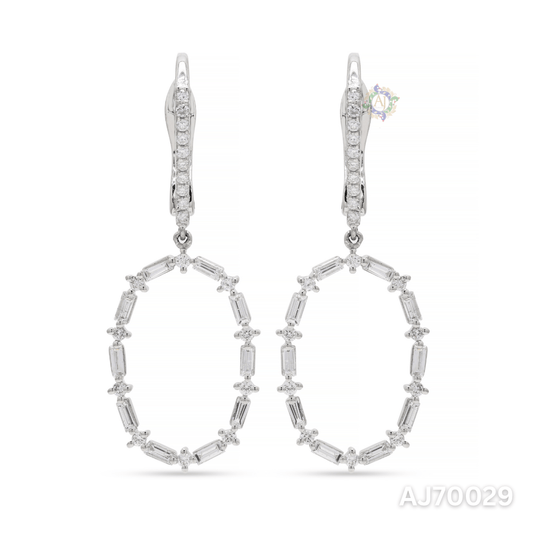 Oval Radiance Baguette Earrings By Anirudh Jewels