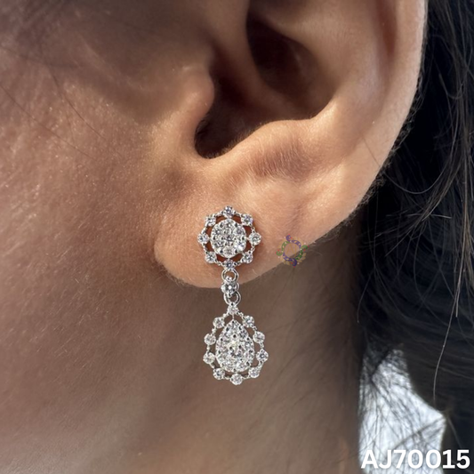 White Gold Dangle Earrings By Anirudh Jewels