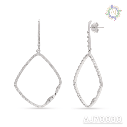 Elegant Wave Diamond Drop Earrings by Anirudh Jewels