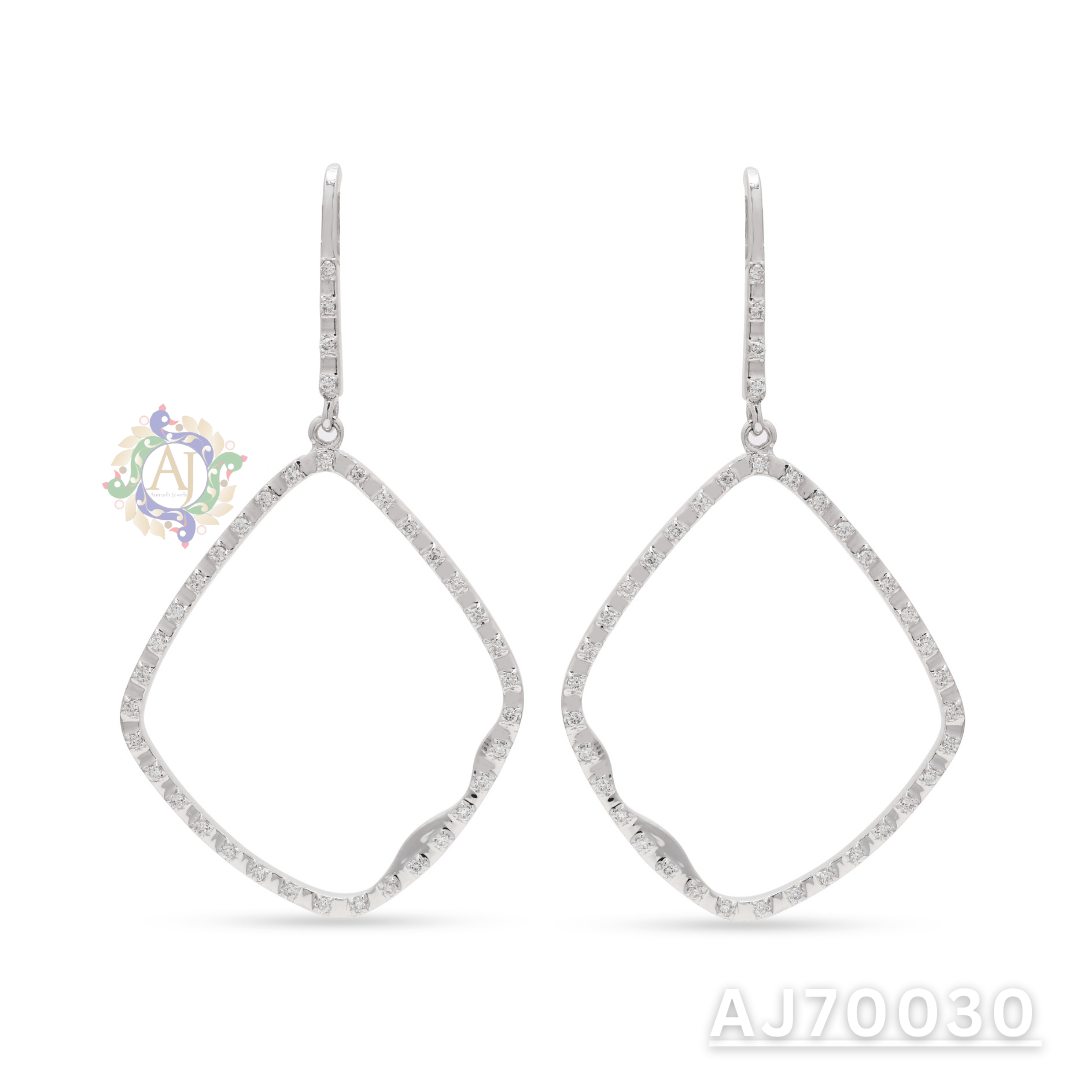 Elegant Wave Diamond Drop Earrings by Anirudh Jewels