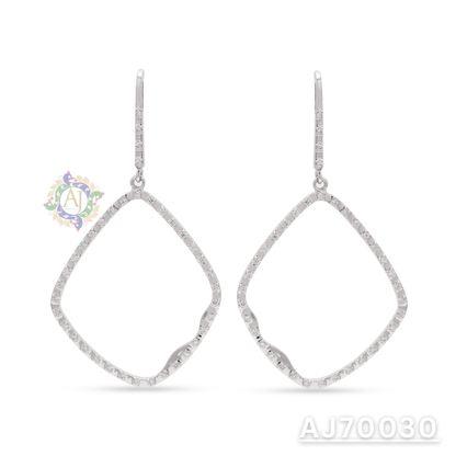 Elegant Wave Diamond Drop Earrings by Anirudh Jewels