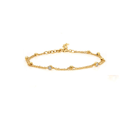 Patite Diamond Station Chain Bracelet