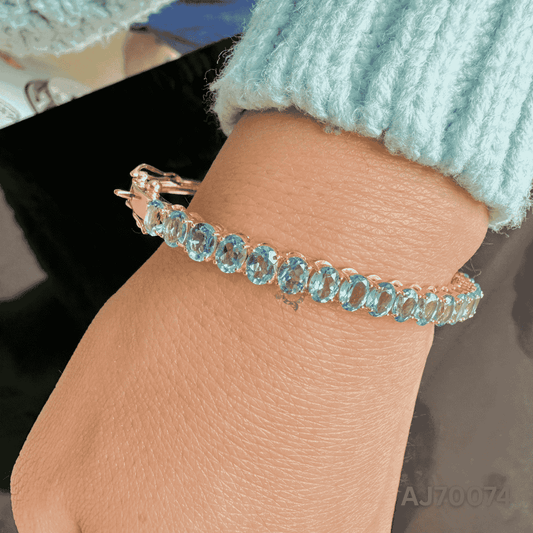 Blue Sapphire Glow Bracelet by Anirudh Jewels