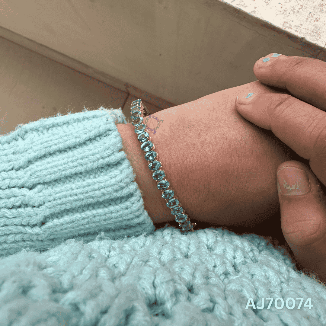 Blue Sapphire Glow Bracelet by Anirudh Jewels