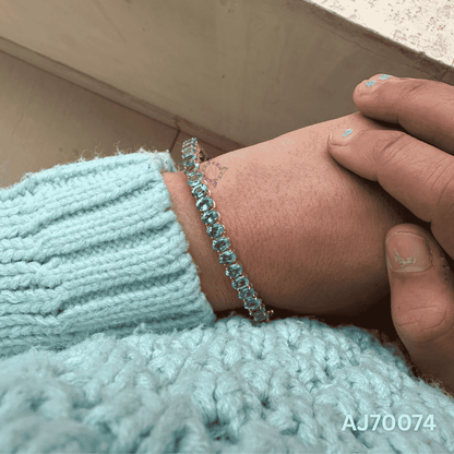 Blue Sapphire Glow Bracelet by Anirudh Jewels