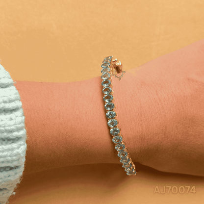 Blue Sapphire Glow Bracelet by Anirudh Jewels