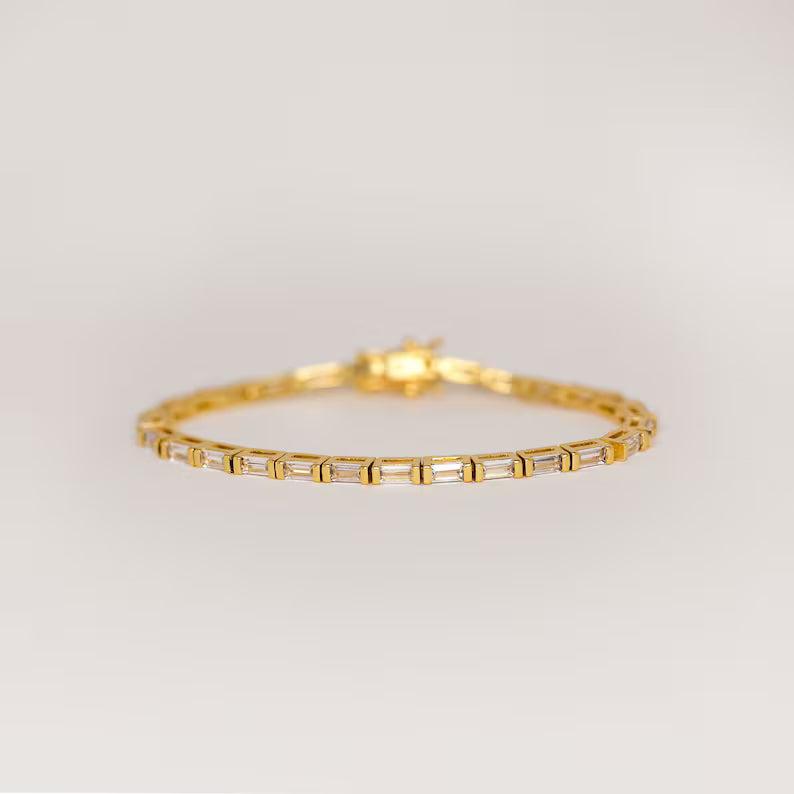 Baguette Statement Diamond Tennis Bracelet