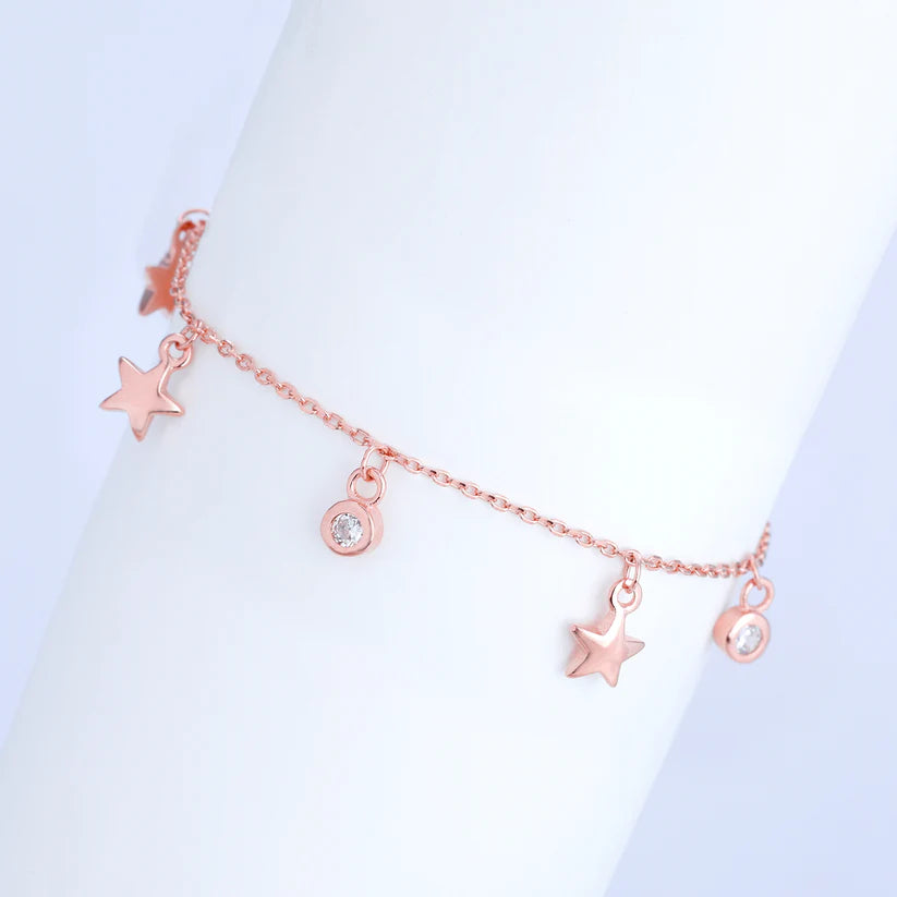 Diamond Charm Gold Bracelet – 0.30ct CVD EF-VVS Dainty Luxury - Anirudh Jewels