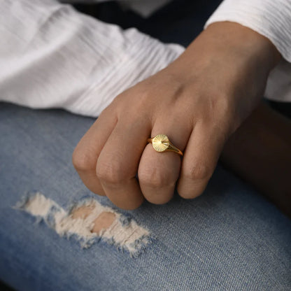 Yellow Gold Organic Petal/Flower Motif Ring