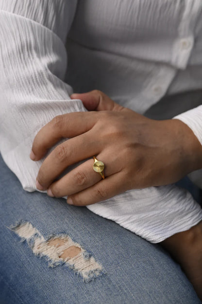 Yellow Gold Organic Petal/Flower Motif Ring