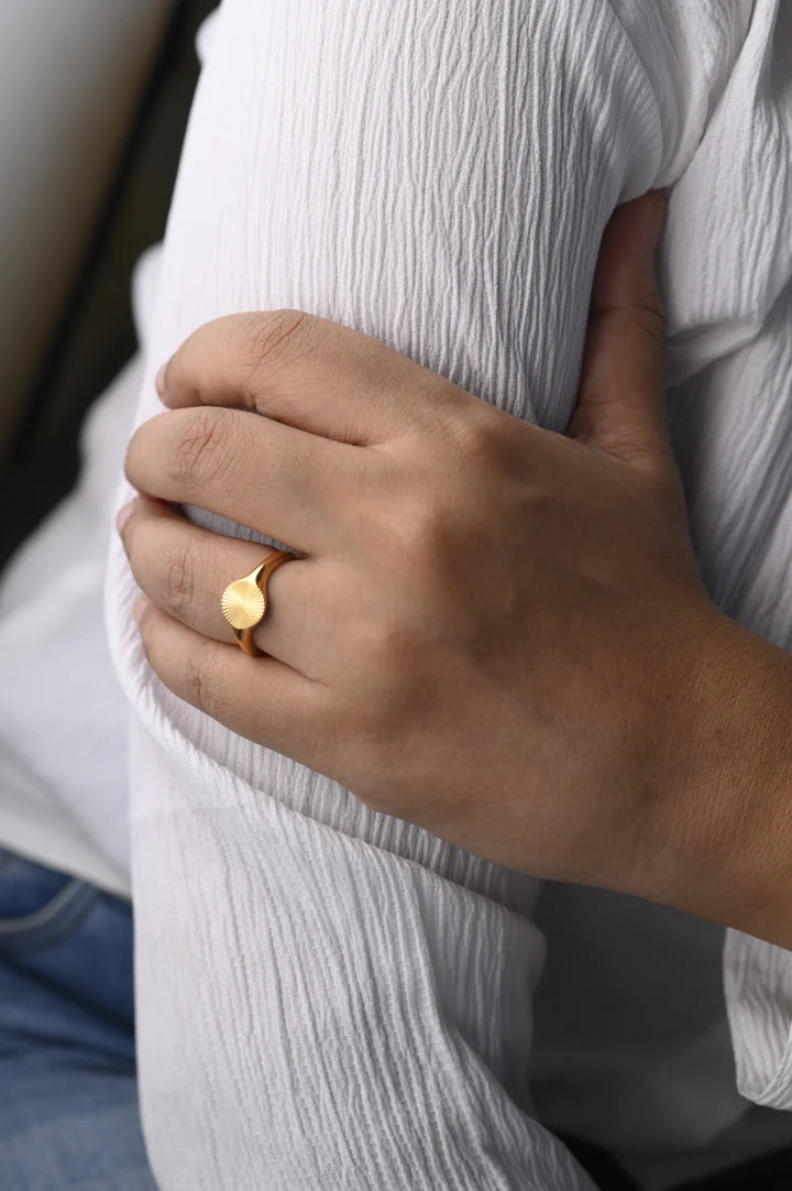 Yellow Gold Organic Petal/Flower Motif Ring