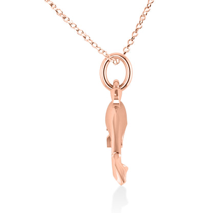 Rose Gold Jumping Dolphin Pendant Necklace